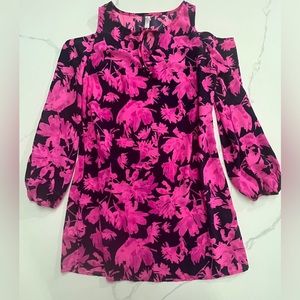 XHILARATION tropical floral cold shoulder dress size large great condition